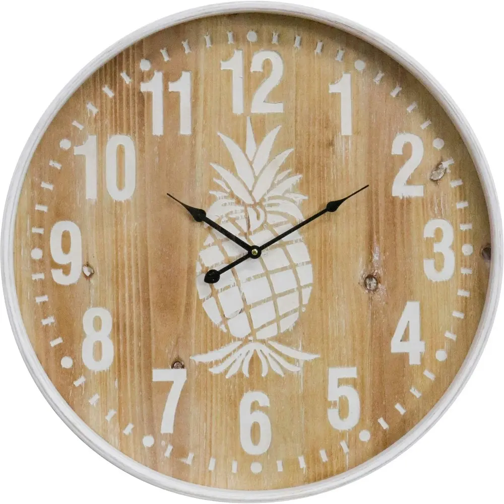 LVD Island Cove Glass Hanging Wall Clock Analogue 60cm Round Home/Room Decor