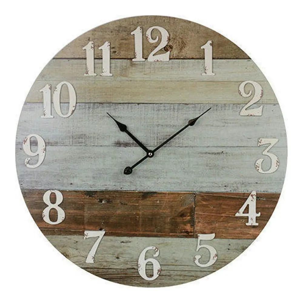 Weathered BoardsMDF 58cm Wall Clock Round Analogue Hanging Home/Office Decor