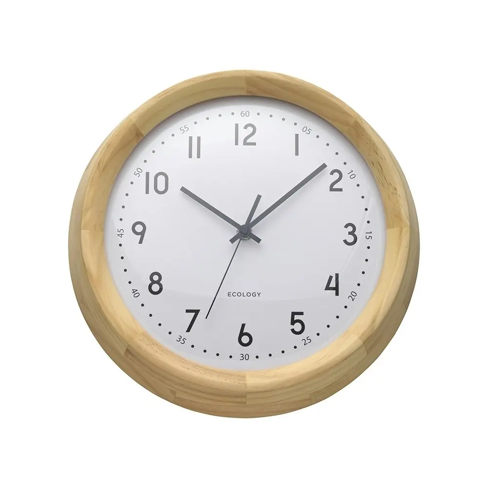 Ecology Sandglass Decorative Home Wooden Round Wall Time Clock 30cm Pine