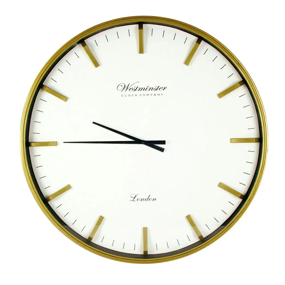 Maine & Crawford Iesha 76cm Plastic Silent Analogue Wall Clock Home Decor Gold