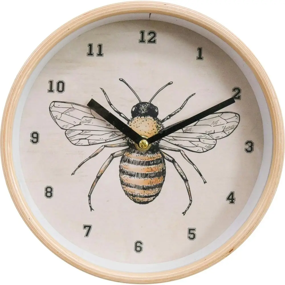 LVD Beeglass Hanging Wall Clock Analogue 22cm Round Home/Office Room Decor