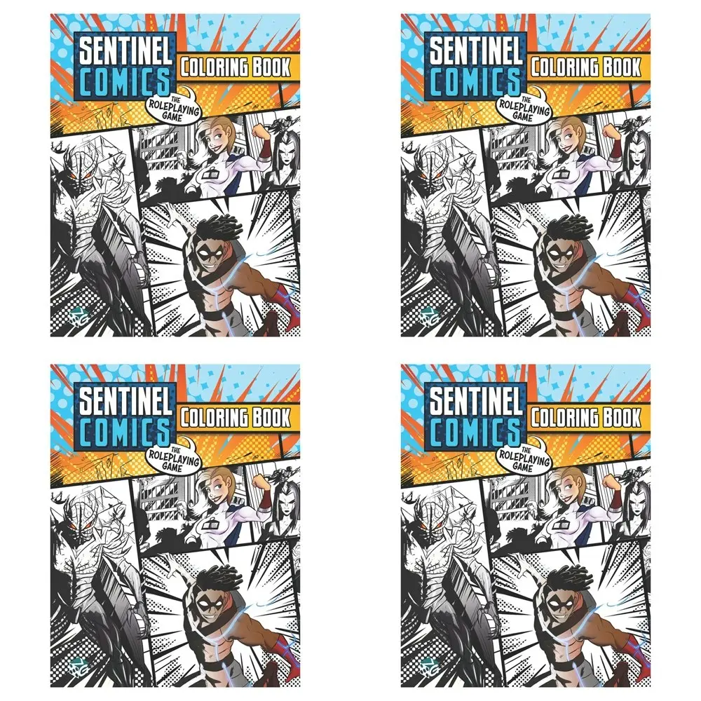 4x Greater Than Games Roleplaying Game Sentinels Comics Colouring Book Kids Art