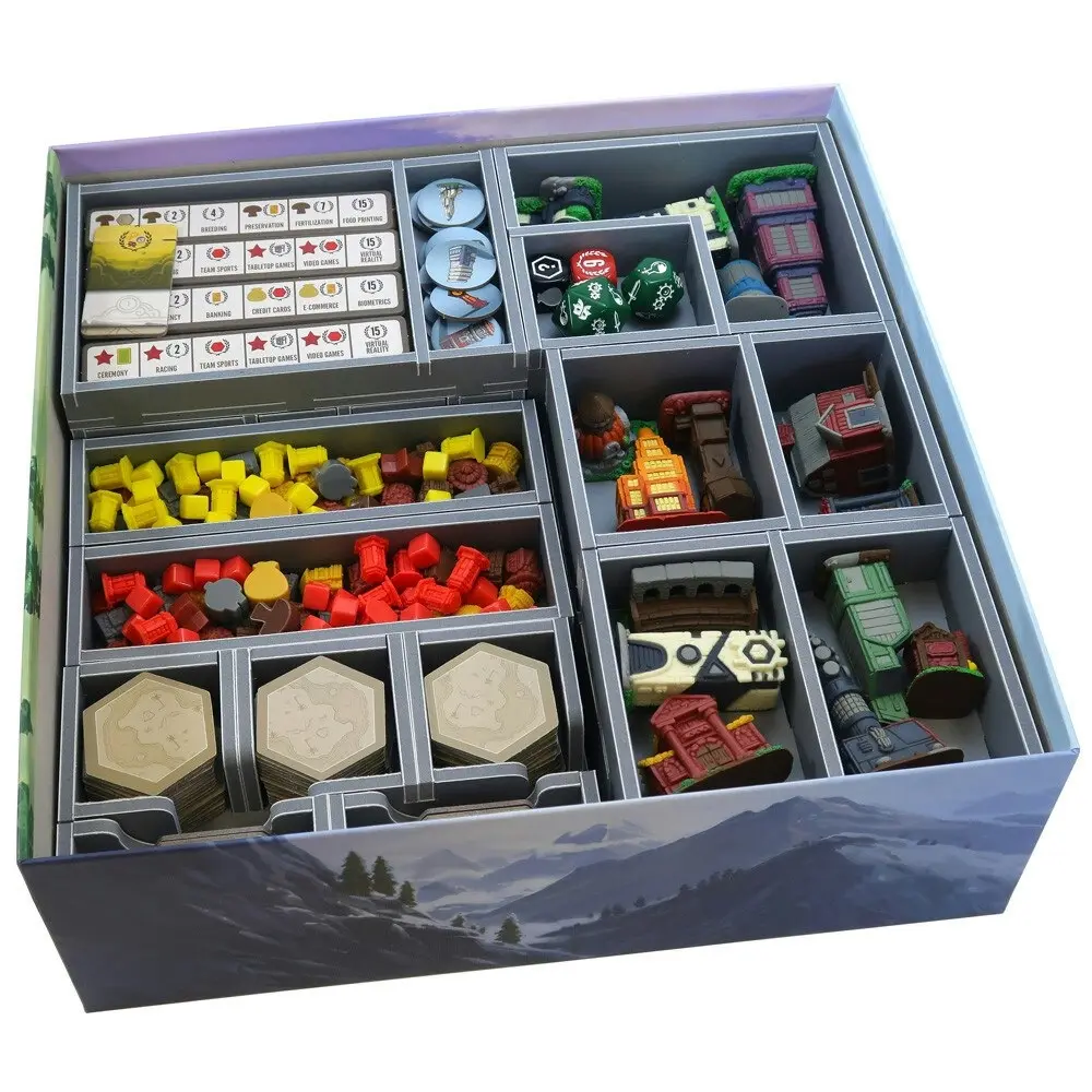 Folded Space Game Inserts Divider Tray Boardgame Organiser Box For Tapestry