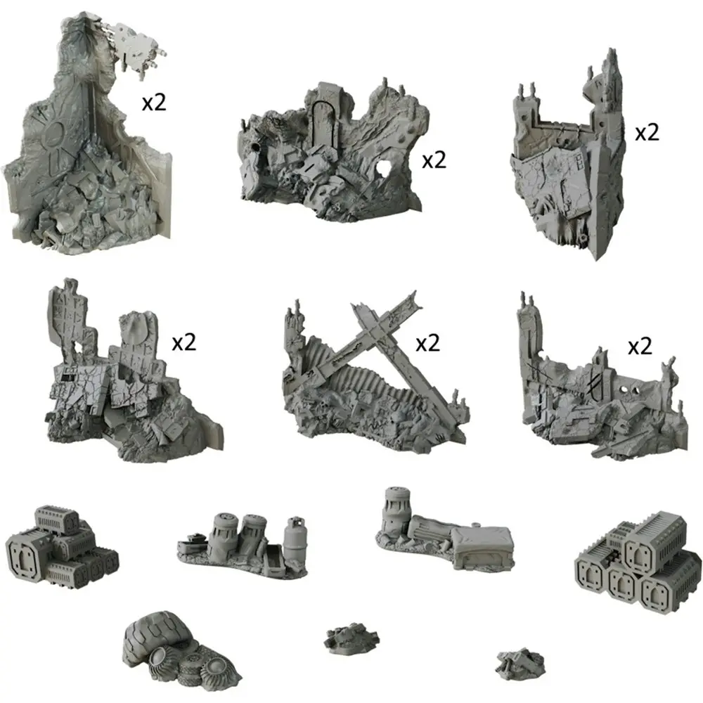 19pc Mantic Games Terrain Crate Deadzone Ruins Scene TTRPG Game Accessory Set