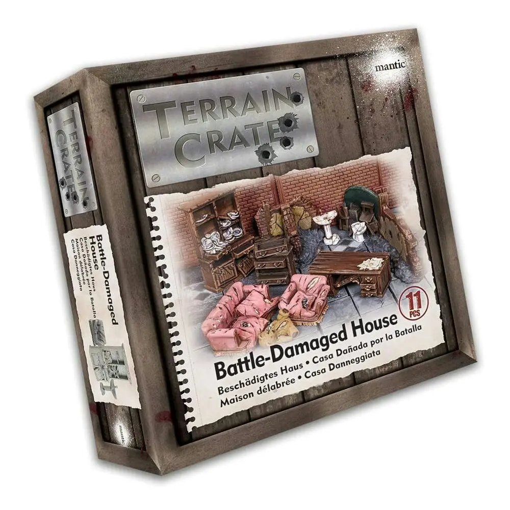 11pc Mantic Games Terrain Crate Battle-Damaged House TTRPG Game Accessory Set