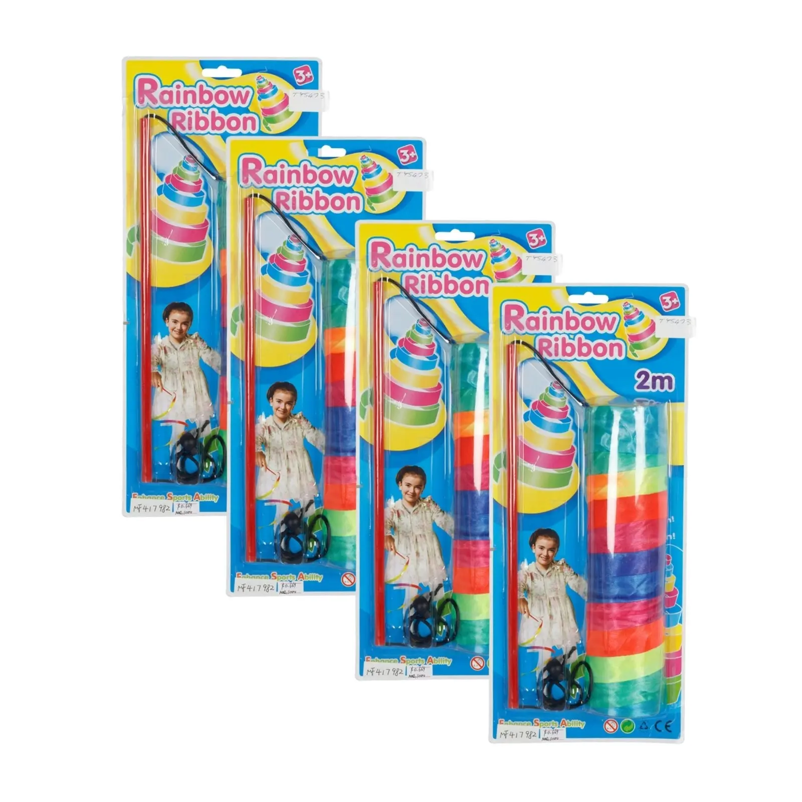 4x Razoo Magic Rainbow Twirling Ribbon Kids/Children Fun Play Toy Set 2M 3+