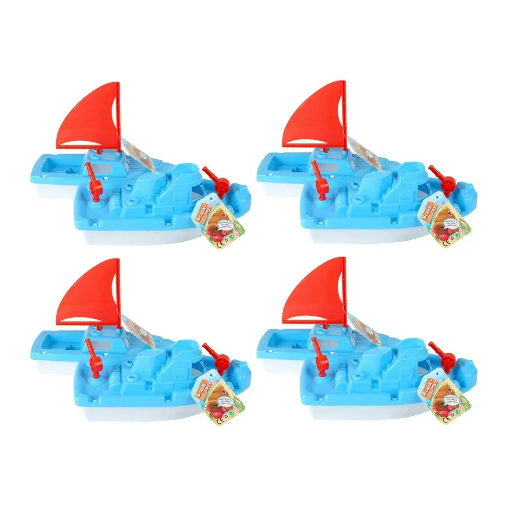 4x Razoo Beach Tug Boat Kids/Children Fun Play Toy Set 13x28cm Assorted 18m+