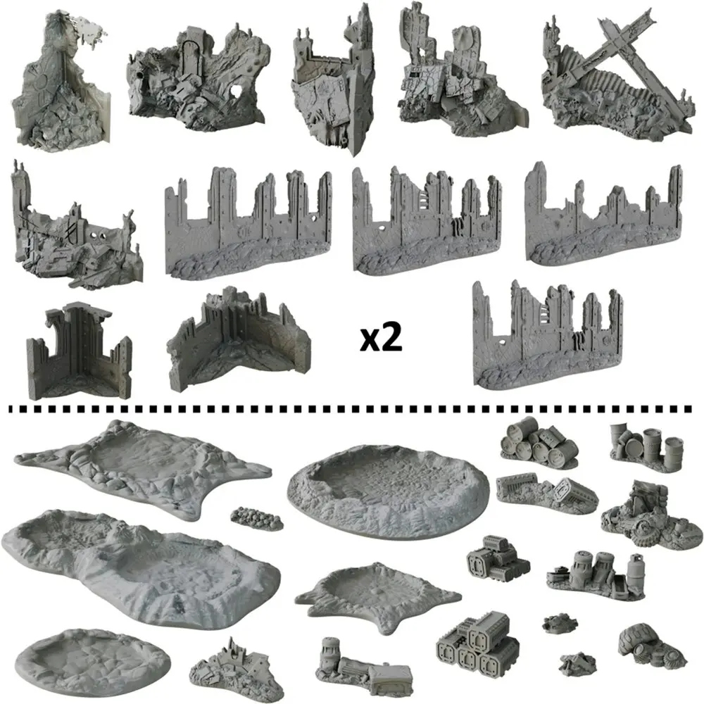 42pc Mantic Games Terrain Crate Armageddon Sector TTRPG War Game Accessory Set