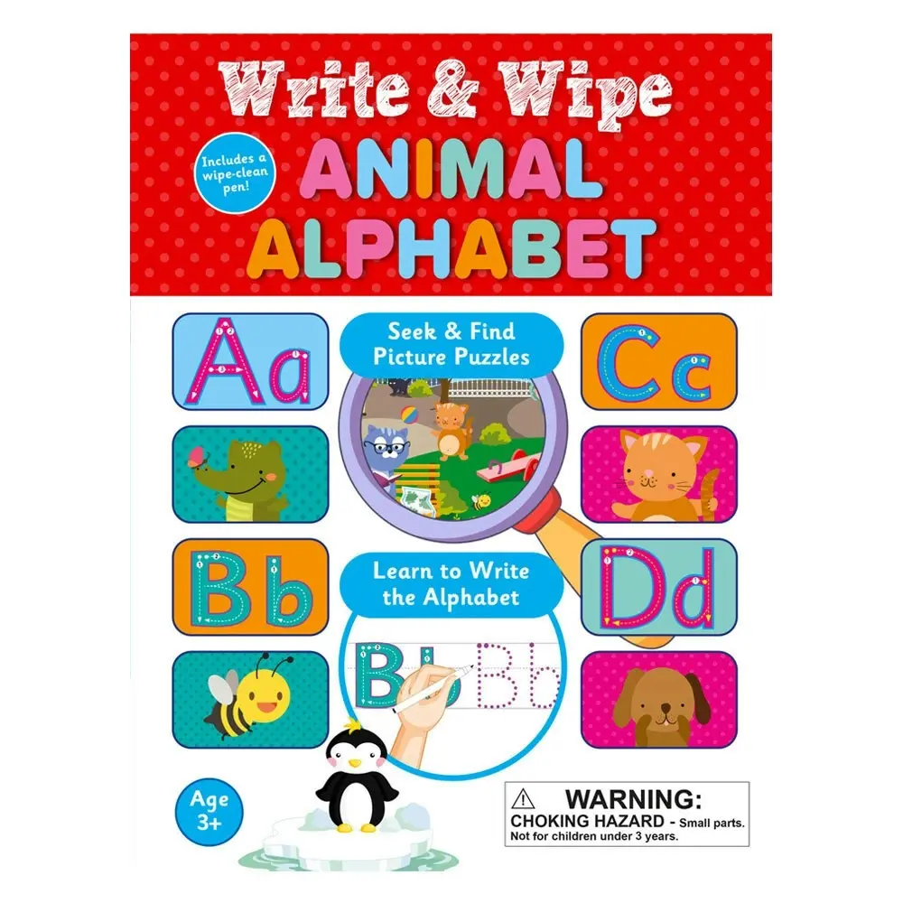 Buddy & Barney Write & Wipe Animal Alphabet Seek & Find Activity Book 3+