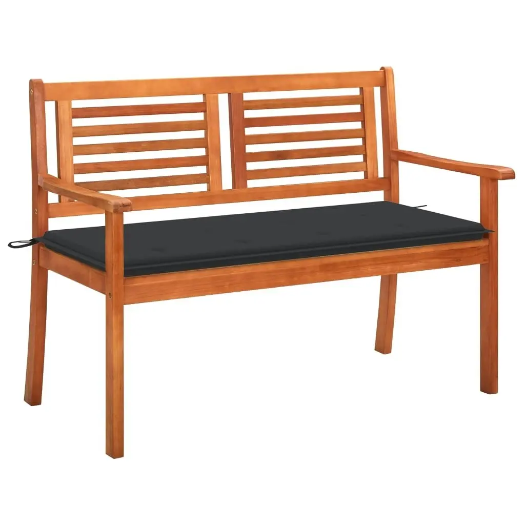 2-Seater Garden Bench with Cushion 120 cm Solid Eucalyptus Wood 3060969