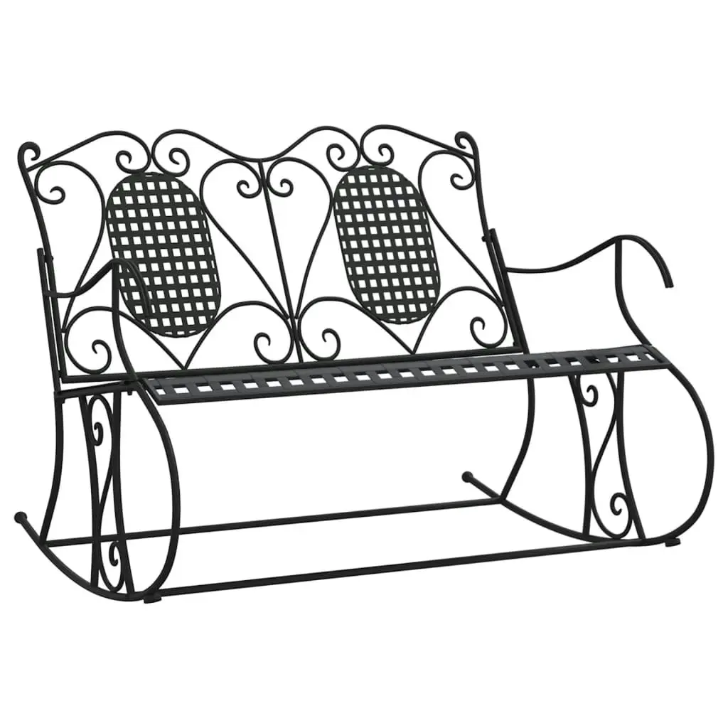 2-Seater Rocking Bench 113 cm Black Steel 318829