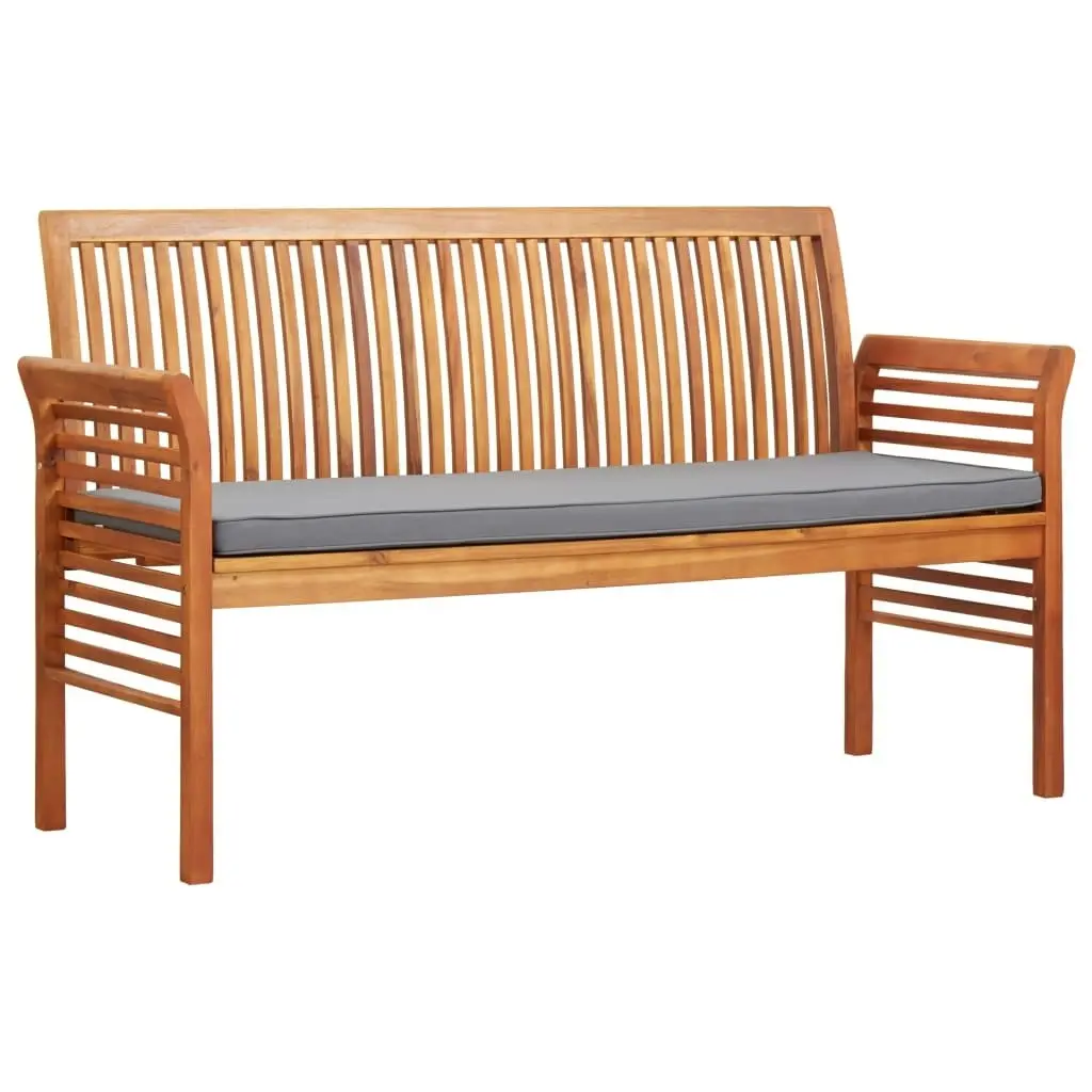 3-Seater Garden Bench with Cushion 150 cm Solid Acacia Wood 45973