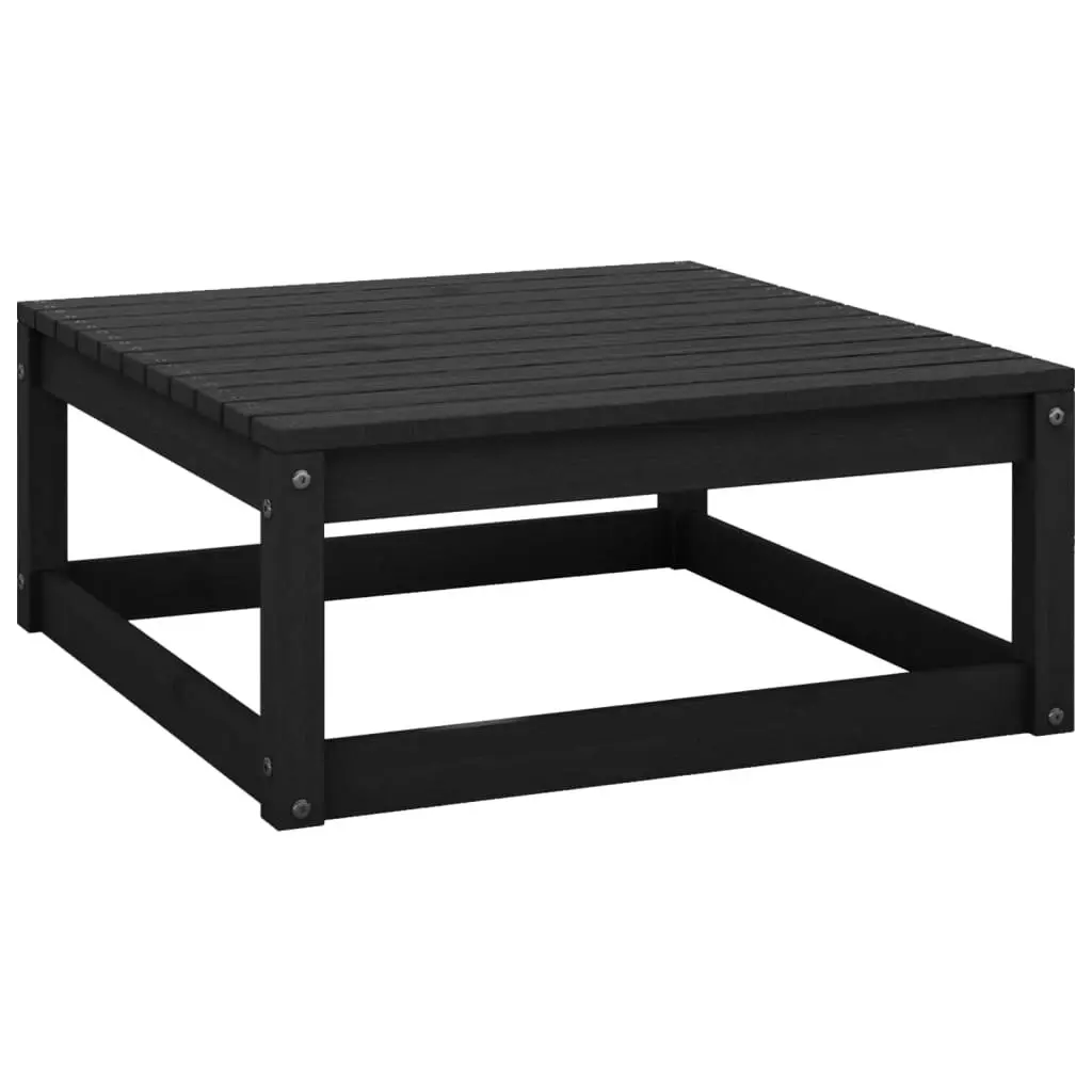 Garden Footstool 70x70x30 cm Black Solid Pinewood 805674