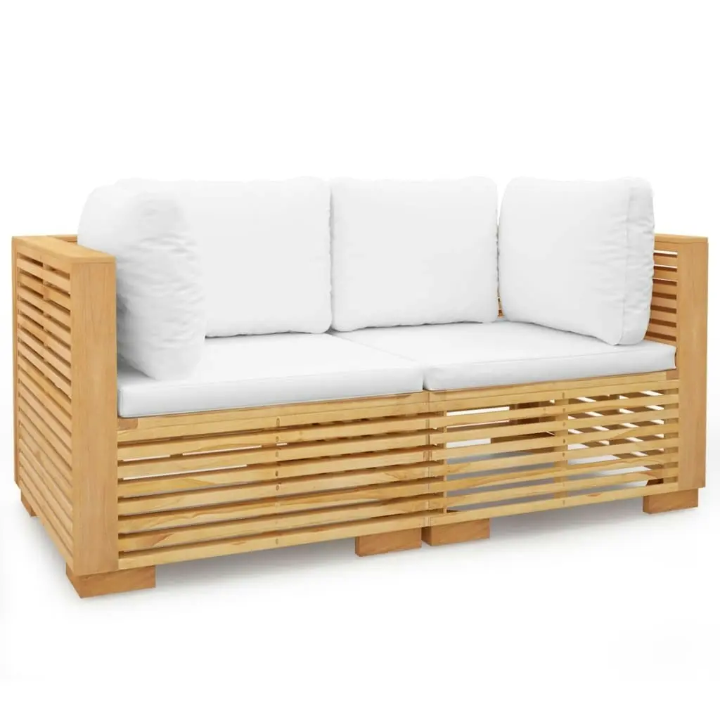 Garden Corner Sofas with Cushions 2 pcs Solid Wood Teak 3100863