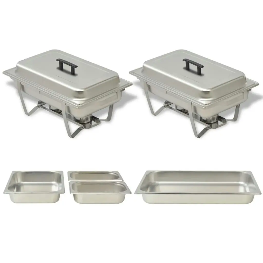 2 Piece Chafing Dish Set Stainless Steel 50528