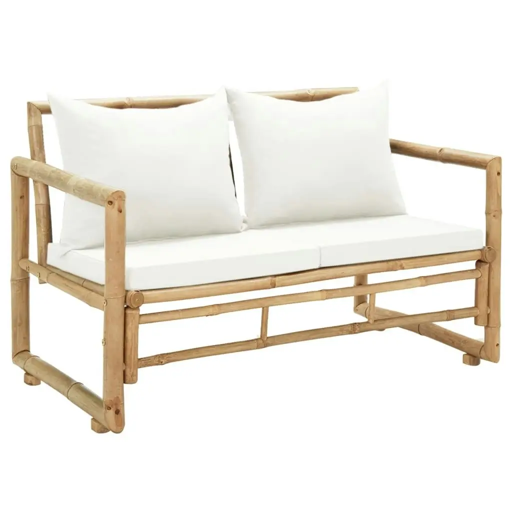 2 Seater Garden Sofa with Cushions Bamboo 43157