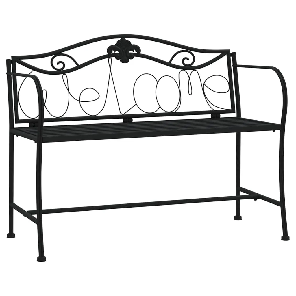 2-Seater Garden Bench 104 cm Black Steel 318831