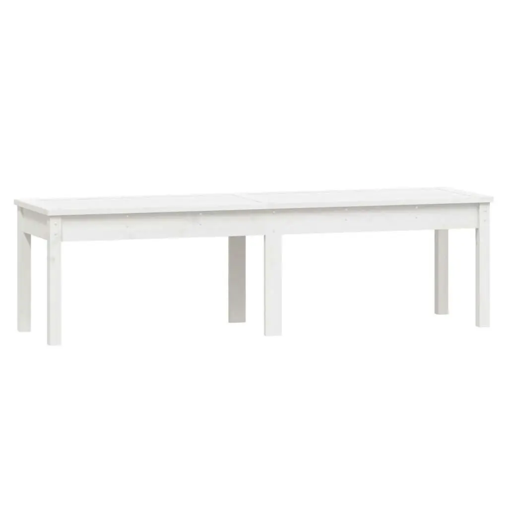 2-Seater Garden Bench White 159.5x44x45 cm Solid Wood Pine 824012