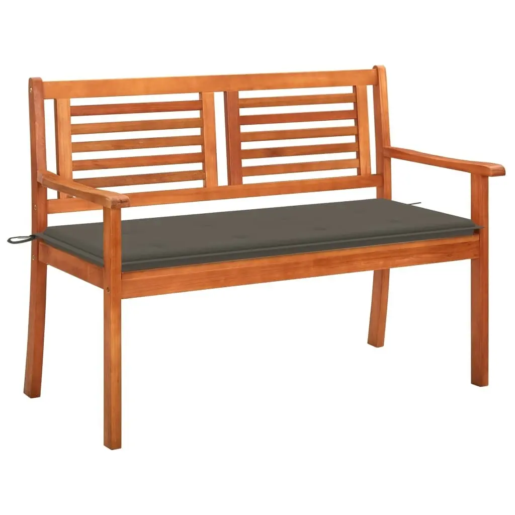 2-Seater Garden Bench with Cushion 120 cm Solid Eucalyptus Wood 3060977