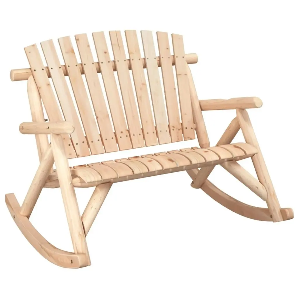 2-Seater Garden Rocking Bench 123x96x102 cm Solid Wood Spruce 363349