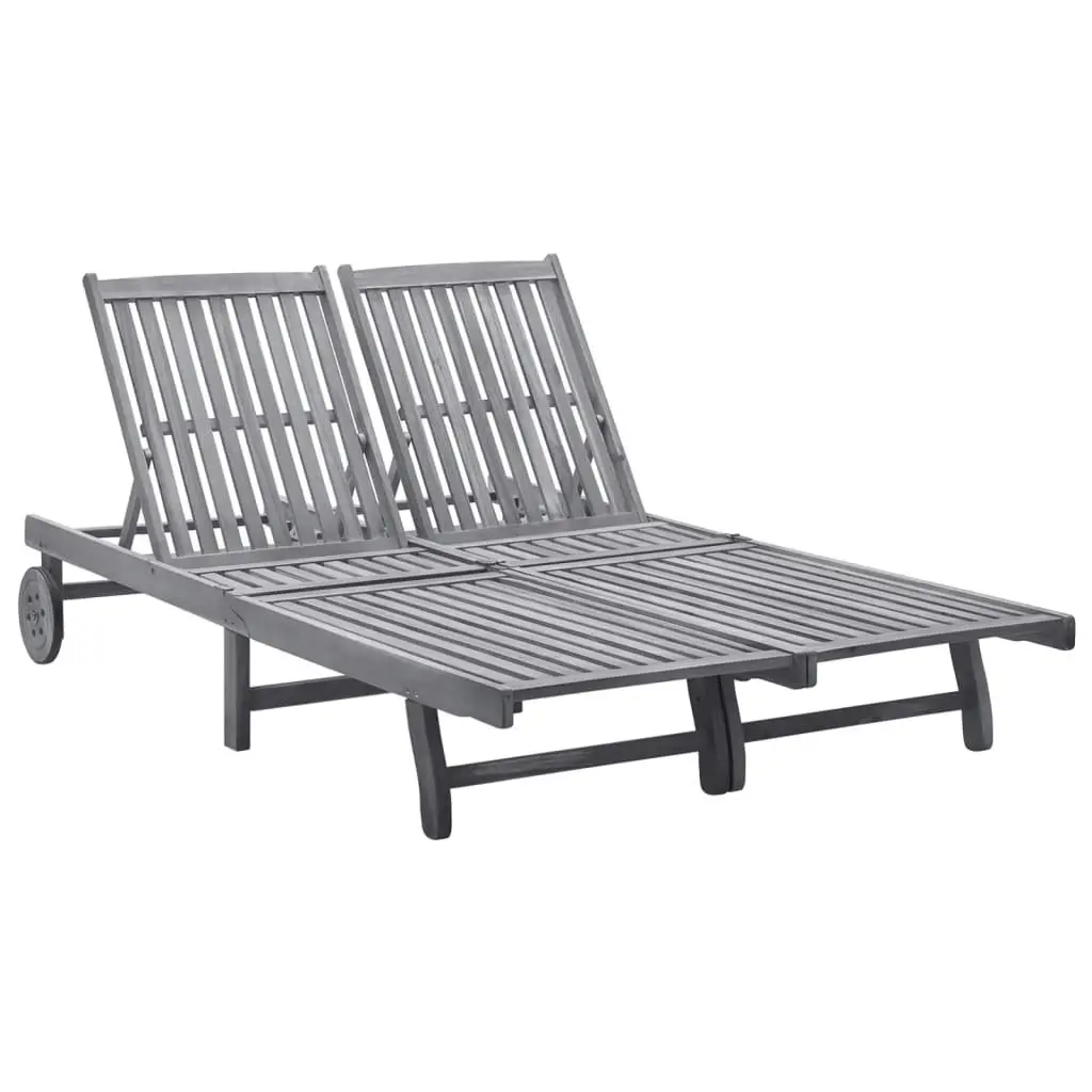 2-Person Sun Lounger Solid Acacia Wood 311874