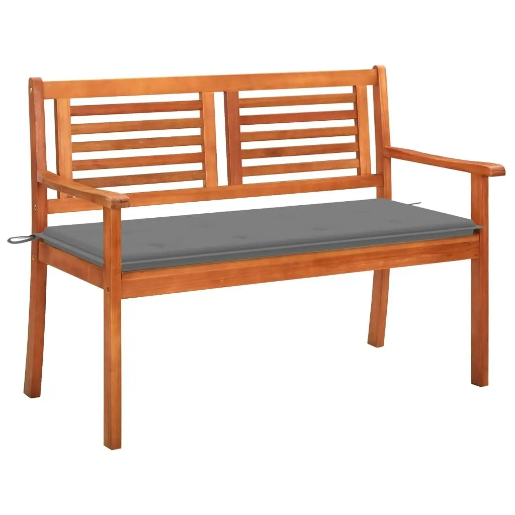 2-Seater Garden Bench with Cushion 120 cm Solid Eucalyptus Wood 3060970