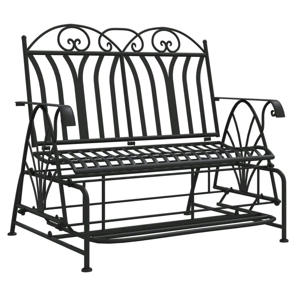 2-Seater Glider Bench 114 cm Black Steel 318833