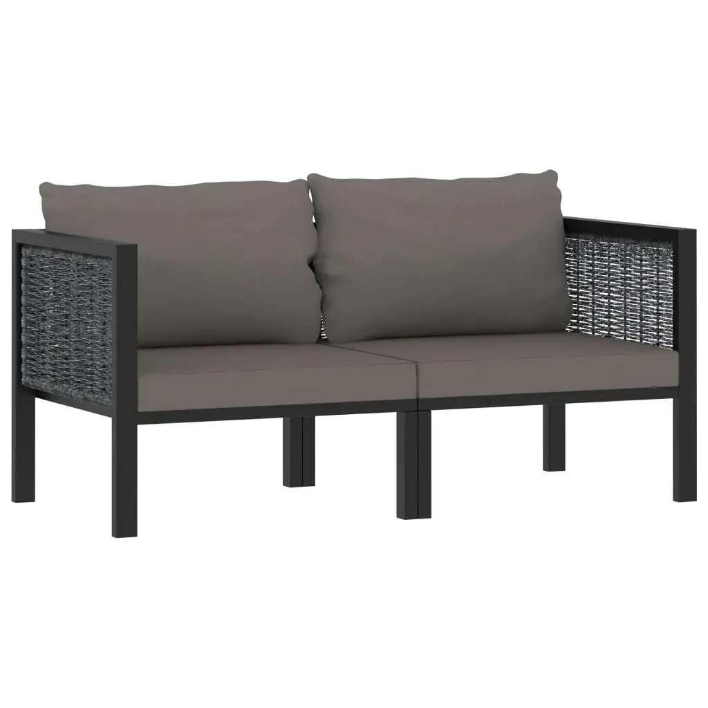 2-Seater Sofa with Cushions Anthracite Poly Rattan 49399