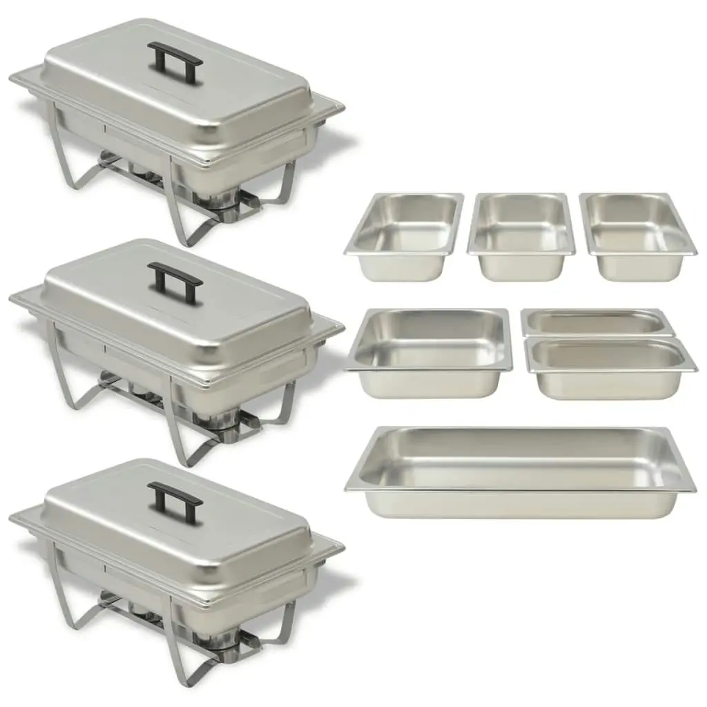 3 Piece Chafing Dish Set Stainless Steel 50529