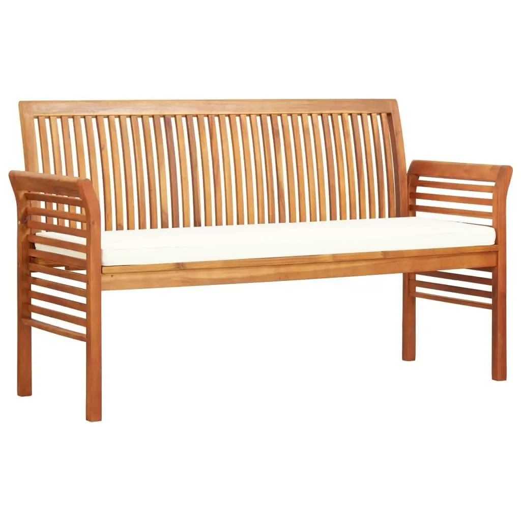 3-Seater Garden Bench with Cushion 150 cm Solid Acacia Wood 45968