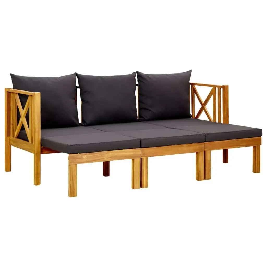 3-Seater Garden Bench with Cushions 179 cm Solid Acacia Wood 310310