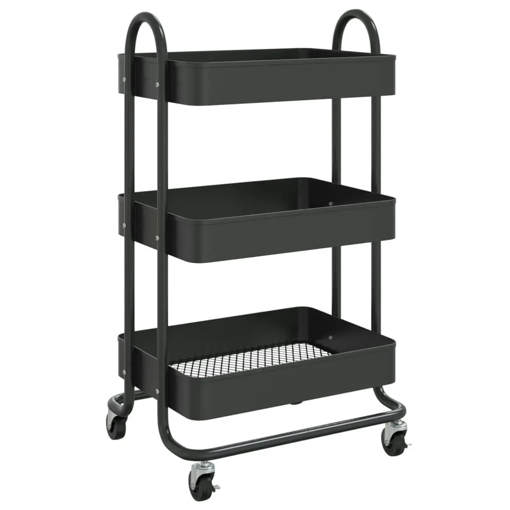 3-Tier Trolley Black 43x34x79 cm Steel 335865