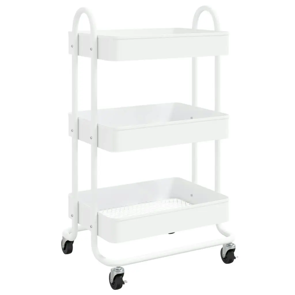 3-Tier Trolley White 43x34x79 cm Steel 335866