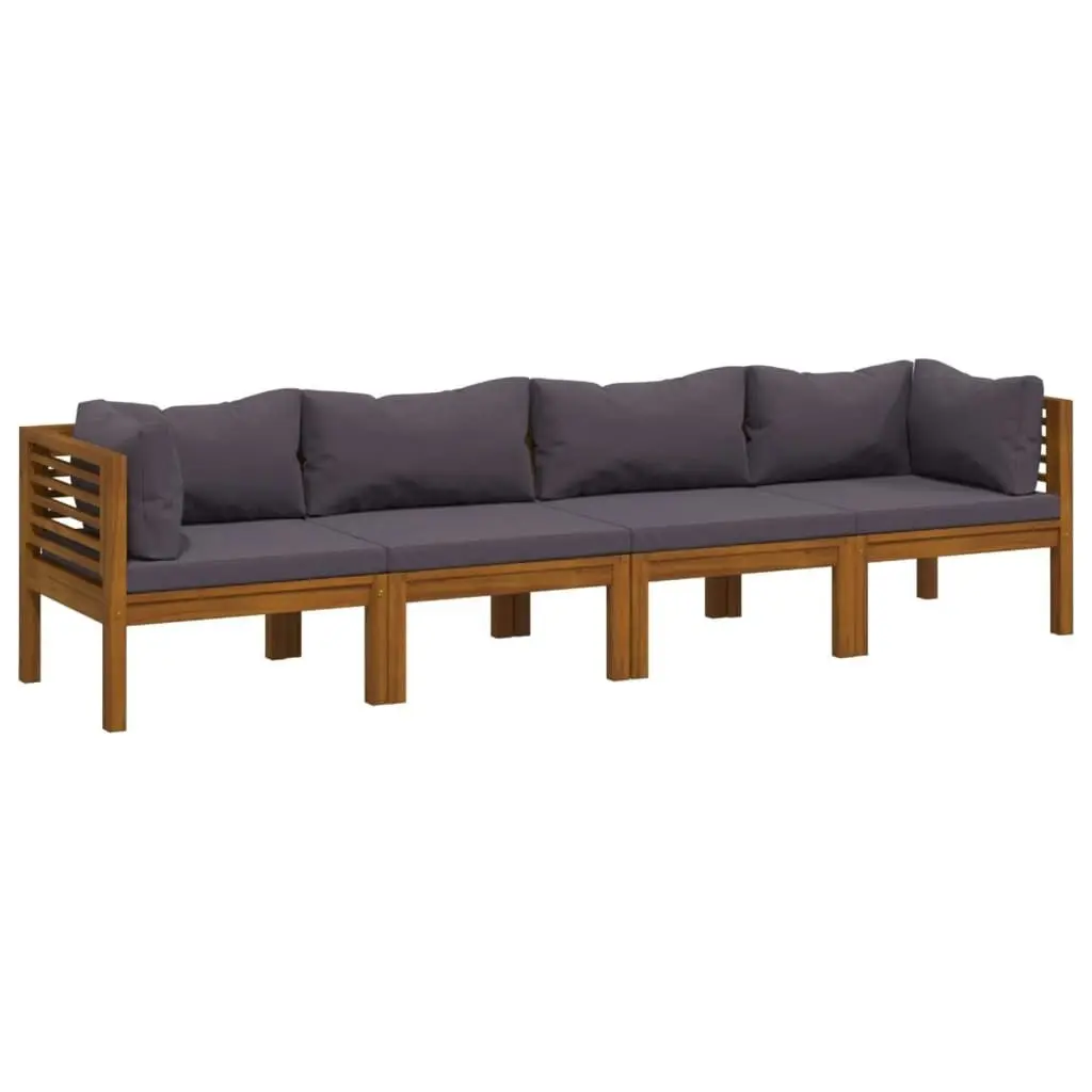 4-Seater Garden Sofa with Cushion Solid Acacia Wood 3086901