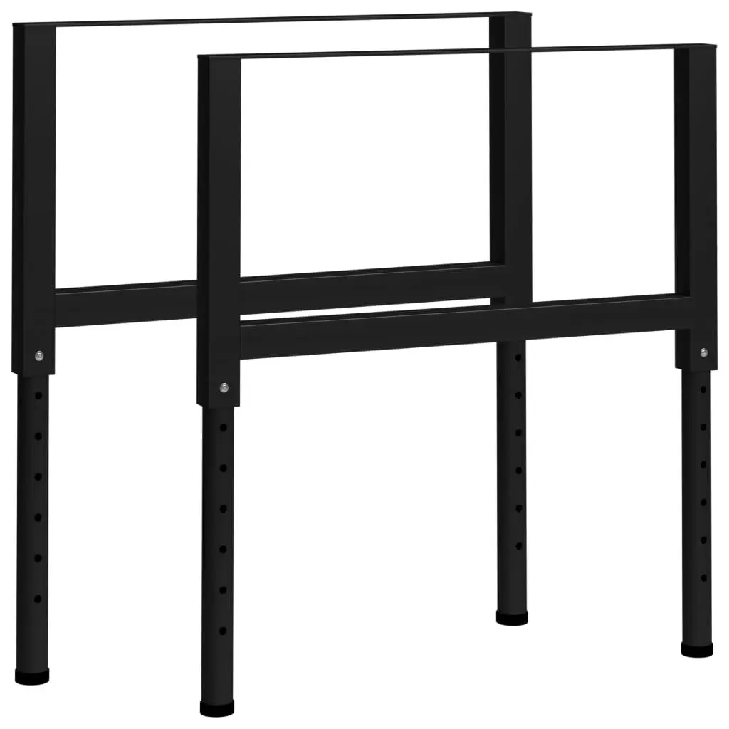 Adjustable Work Bench Frames 2 pcs Metal 85x(69-95.5) cm Black 147933