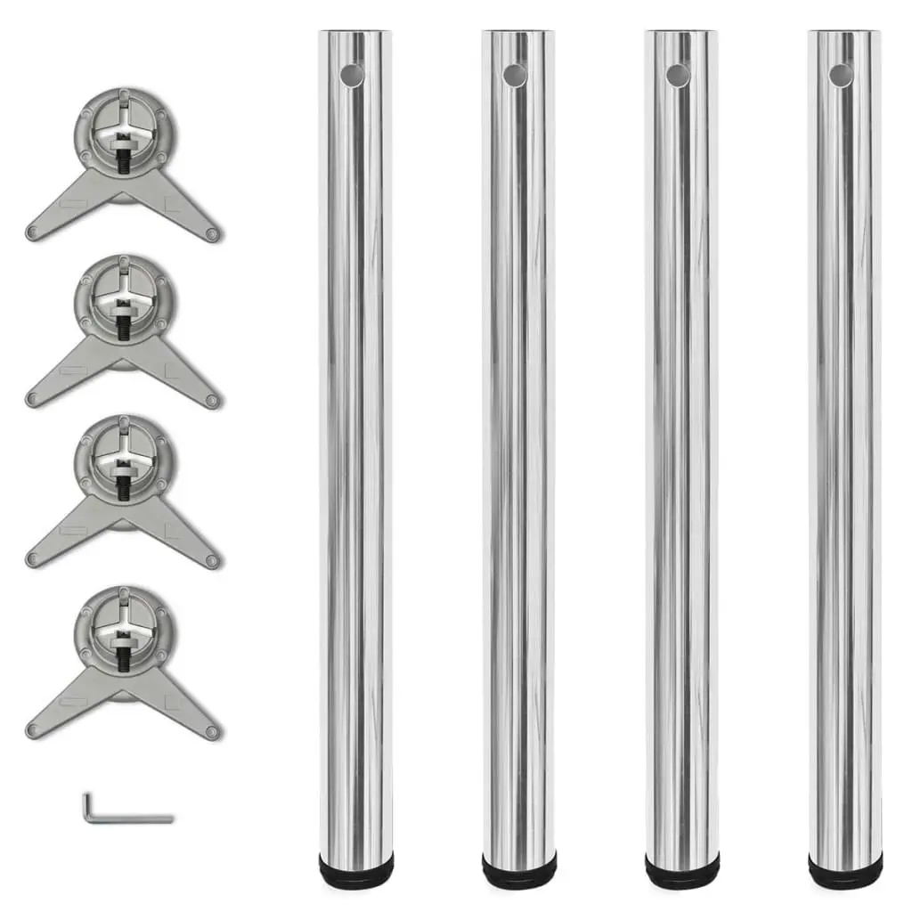 Adjustable Table Legs 4 pcs Chrome 710 mm 242133