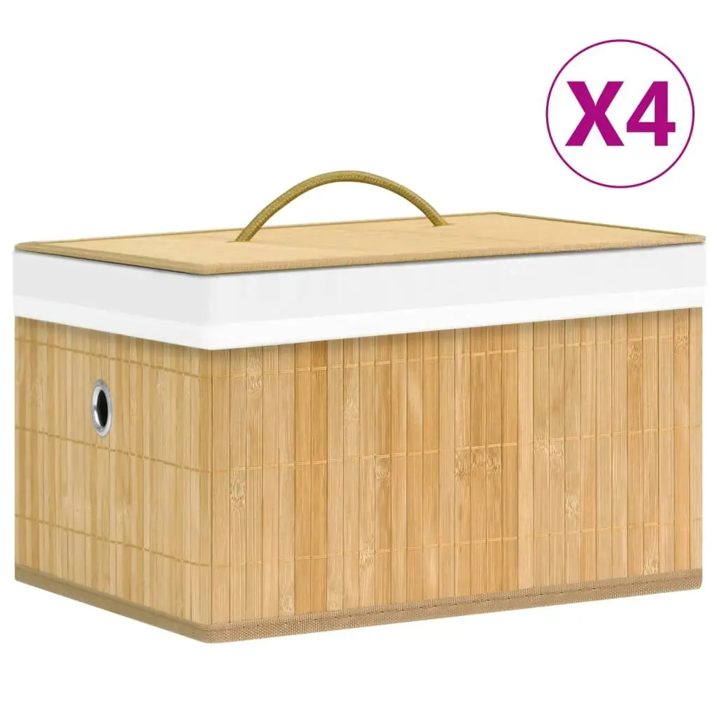 Bamboo Storage Boxes 4 pcs 320765