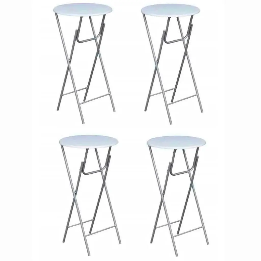 Bar Tables 4 pcs with MDF Tabletop White 60650