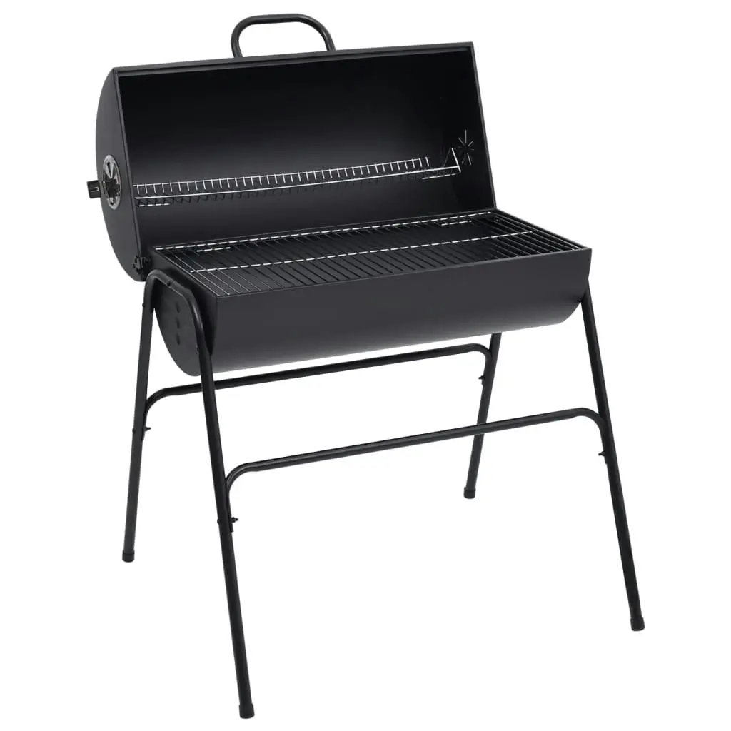 Barrel Grill with 2 Cooking Grids Black 80x95x90 cm Steel 313635