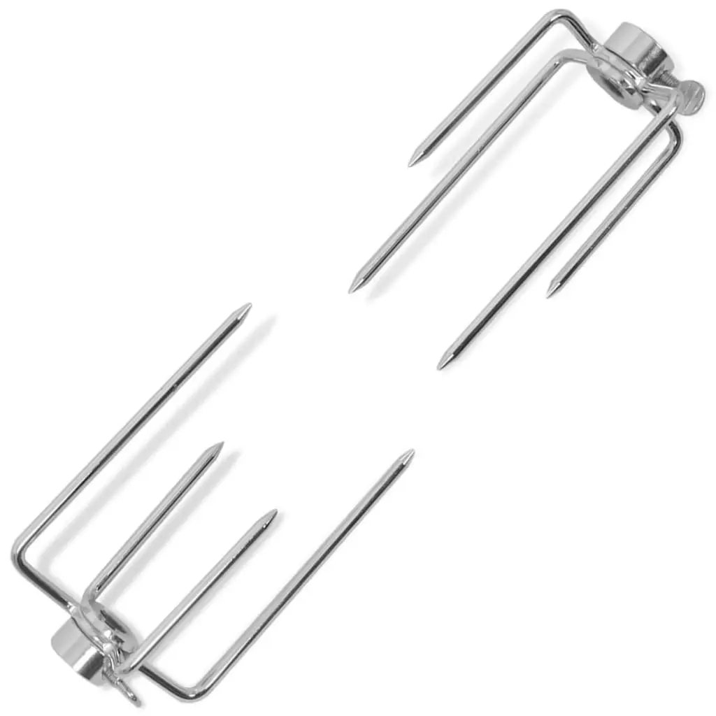 BBQ Rotisserie Spit Forks 2 pcs Steel 42251