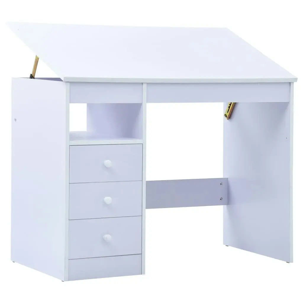 Children Drawing Study Desk Tiltable White 287448