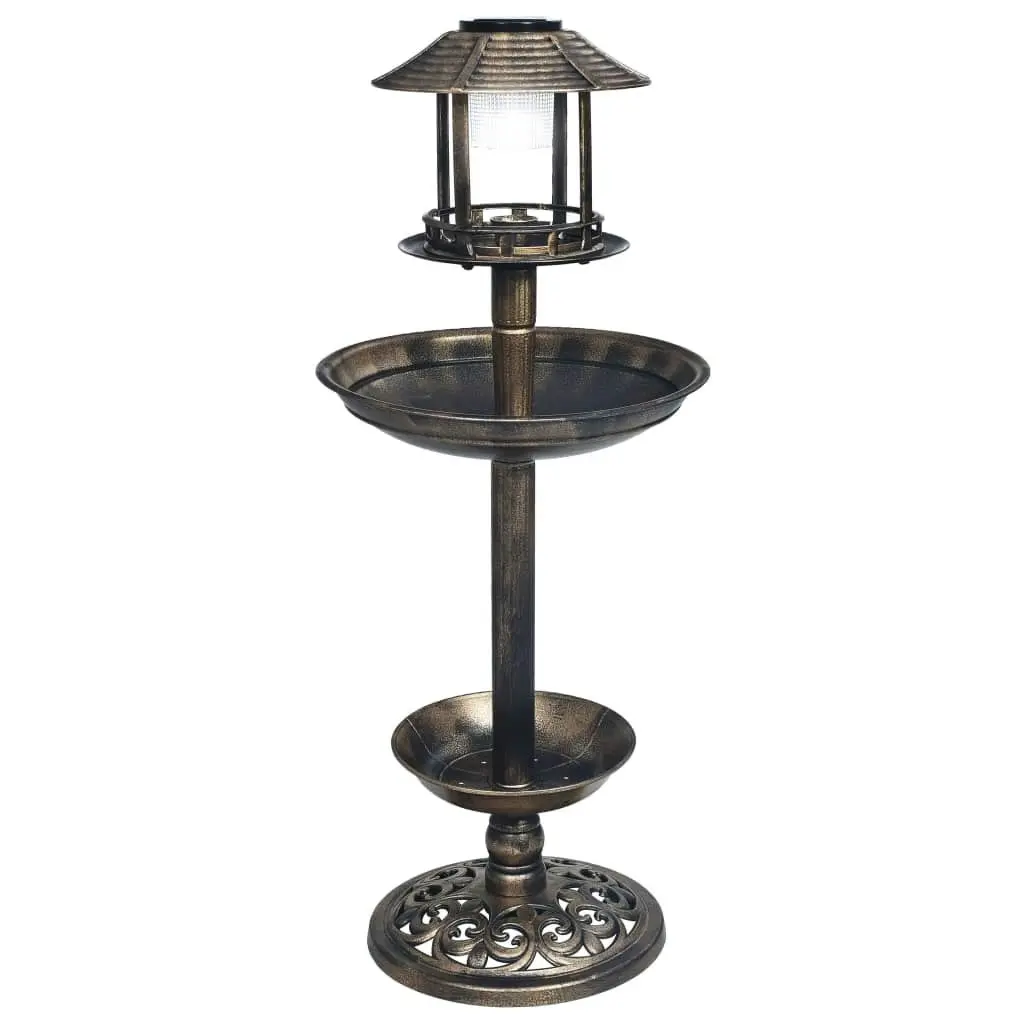 Decorative Birdbath with Solar Powered LED Lights Plastic 48221