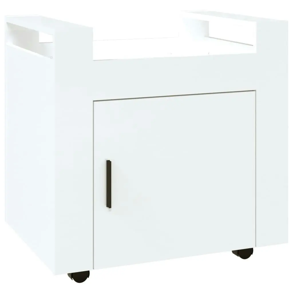 Desk Trolley High Gloss White 60x45x60 cm Engineered Wood 816610