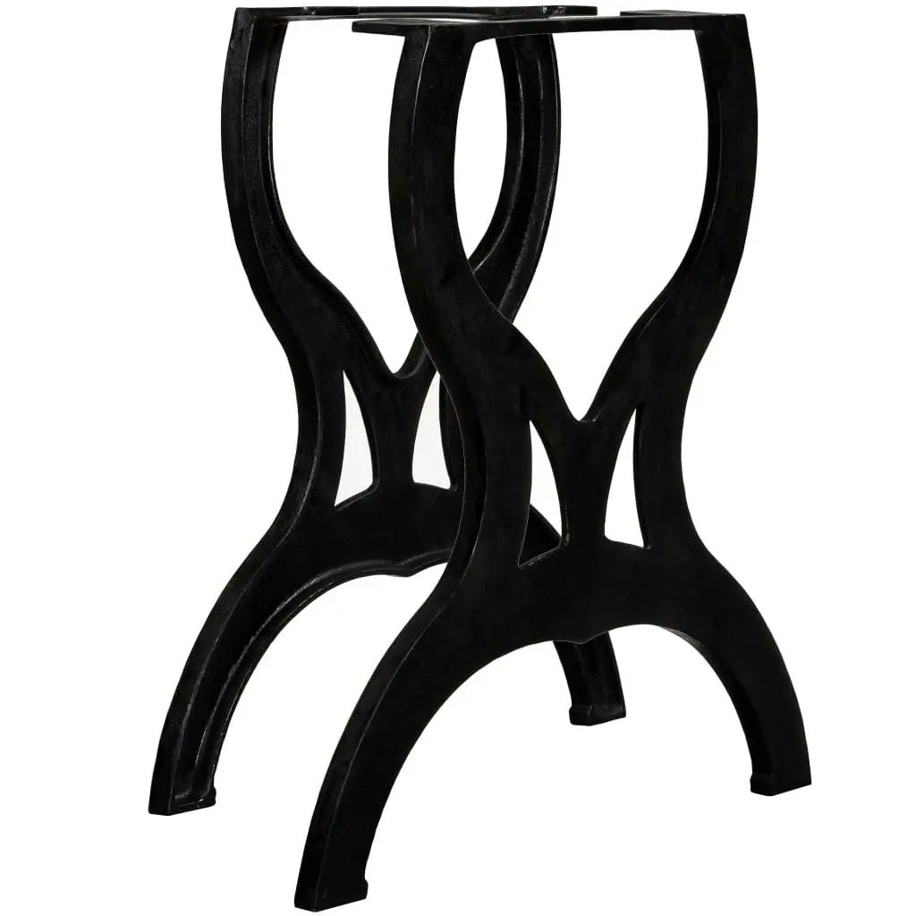 Dining Table Legs 2 pcs X-Frame Cast Iron 245432