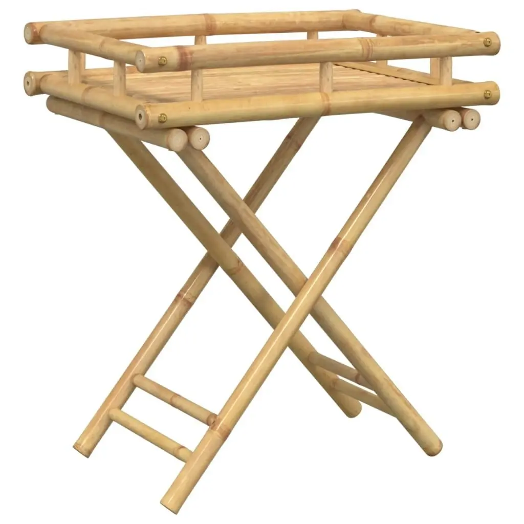 Folding Tray Table 60x40x68 cm Bamboo 366455