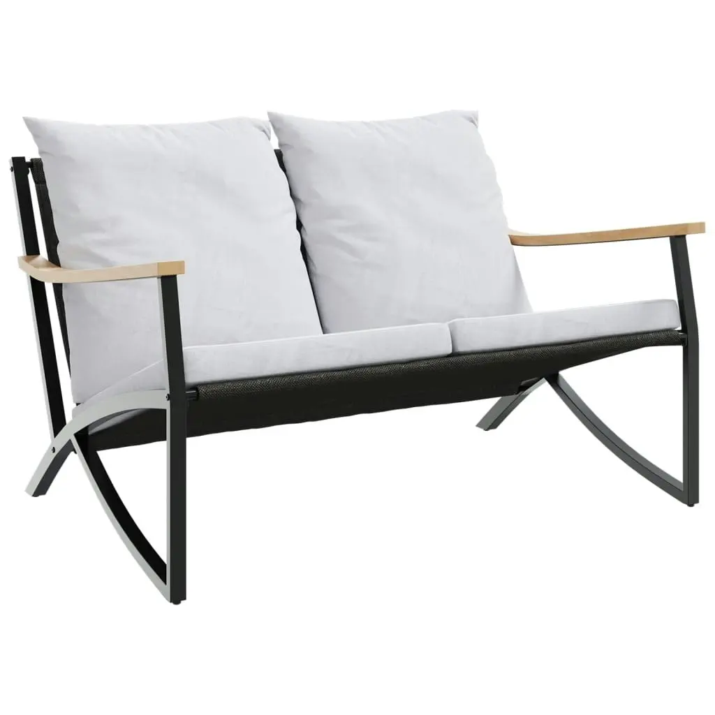 Garden Bench with Cushions 120 cm Black Steel 4009306