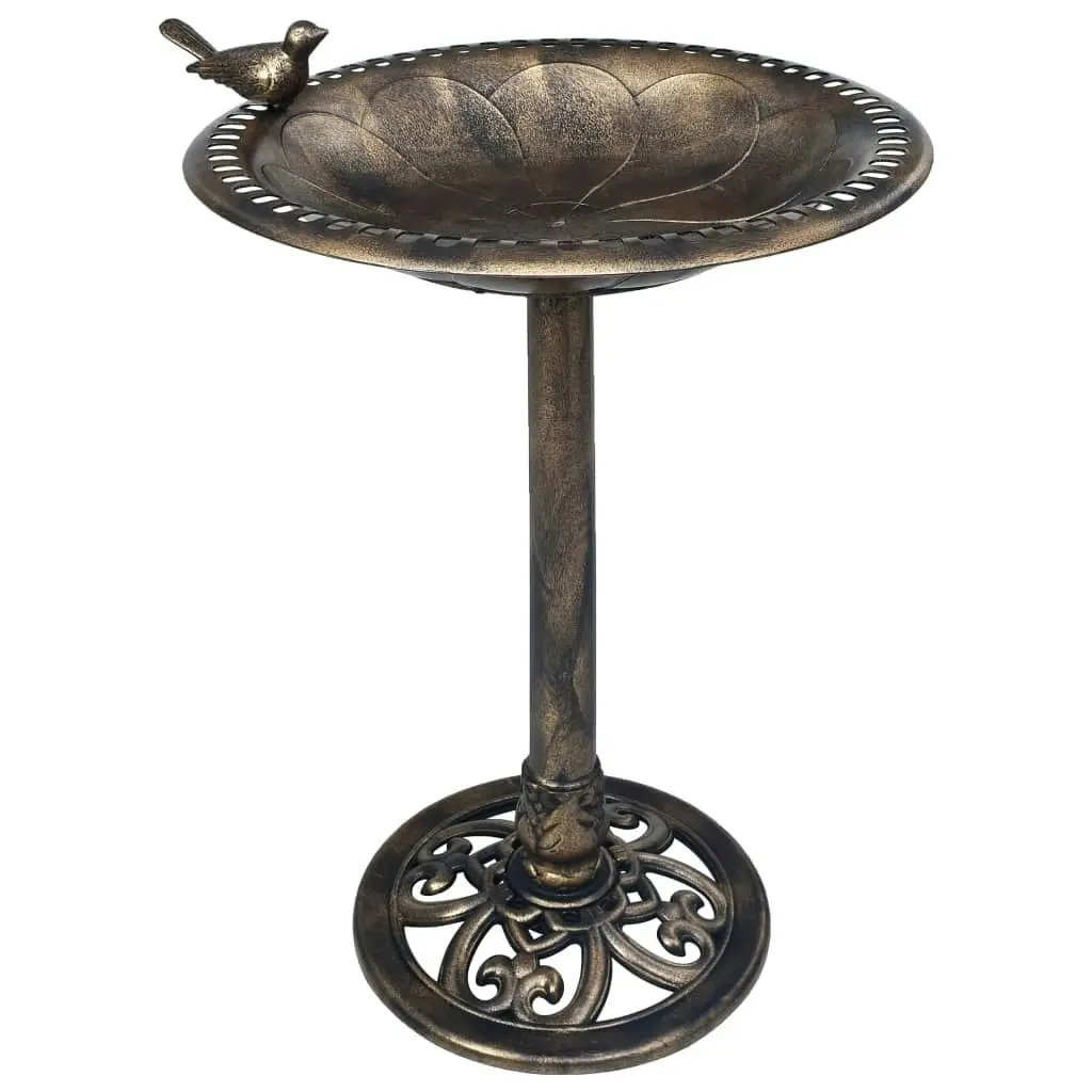 Garden Bird Bath Bronze Plastic 48223