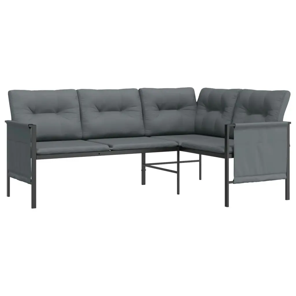 Garden Corner Sofa Anthracite Steel and Textilene 362811