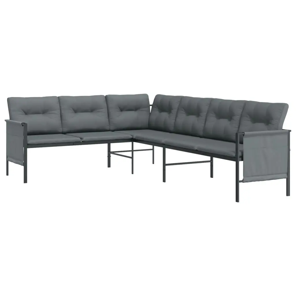 Garden Corner Sofa Anthracite Steel and Textilene 362812