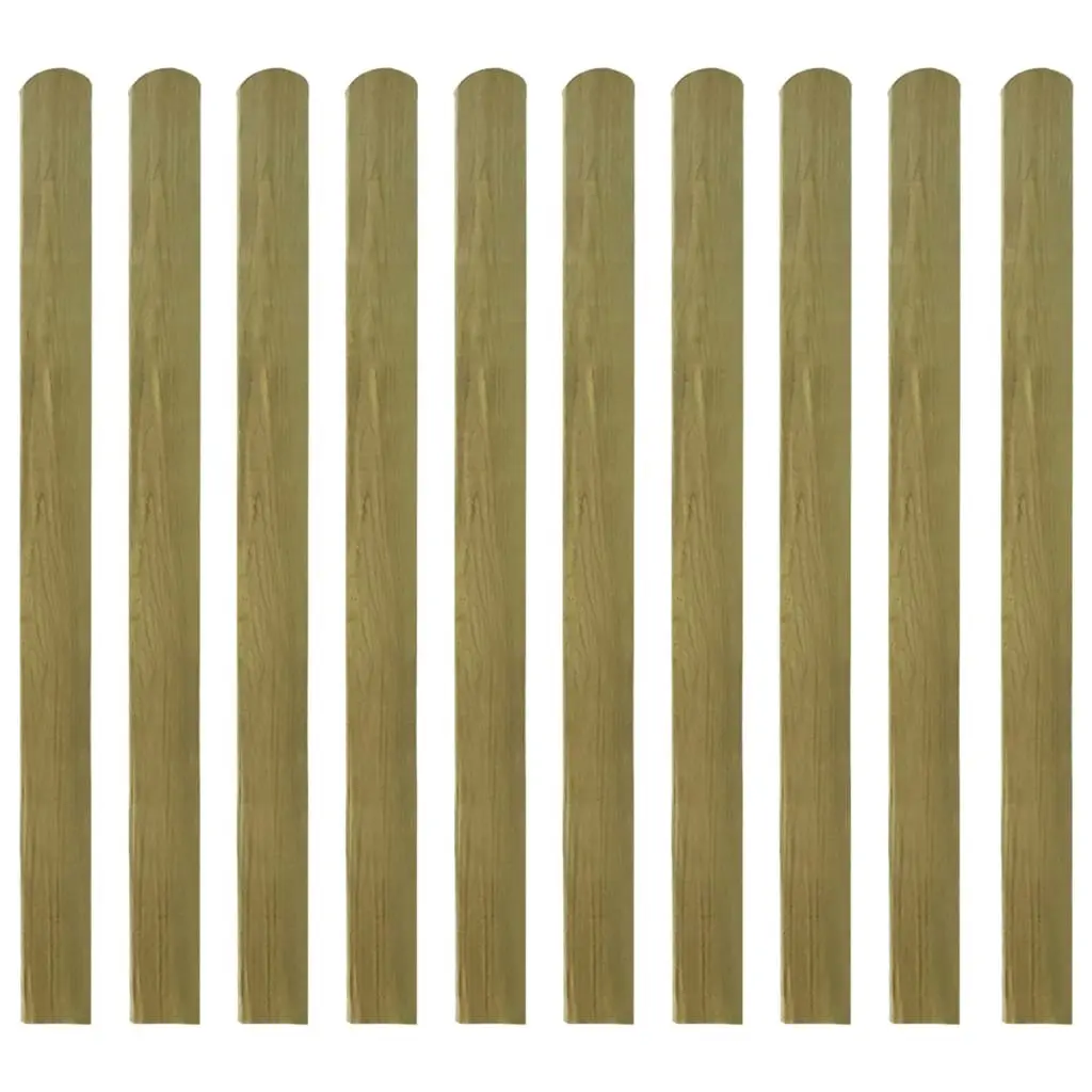 Impregnated Fence Slats 10 pcs Wood 120 cm 312394